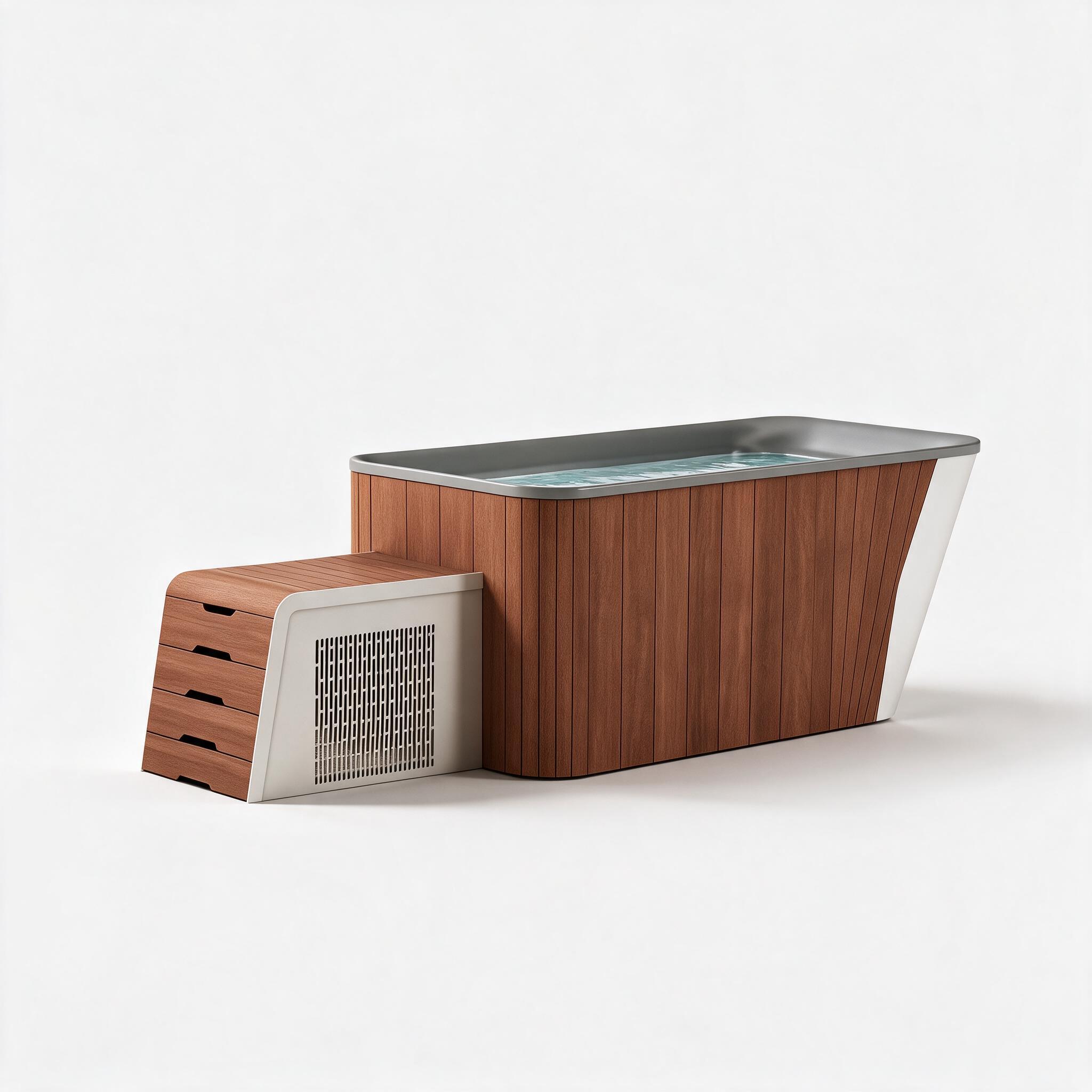 Clad Steel Half Platform cold plunge system - Cool Bionic HydroForge
