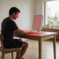 LightForge Desk Arm in use - second position - Cool Bionic LightForge