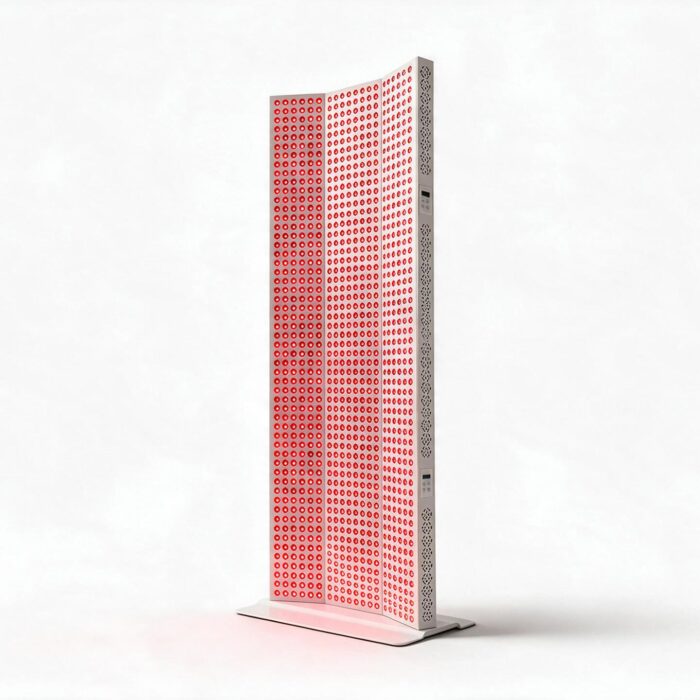 LightForge Signum in white switched on - every lens glowing red - Cool Bionic LightForge