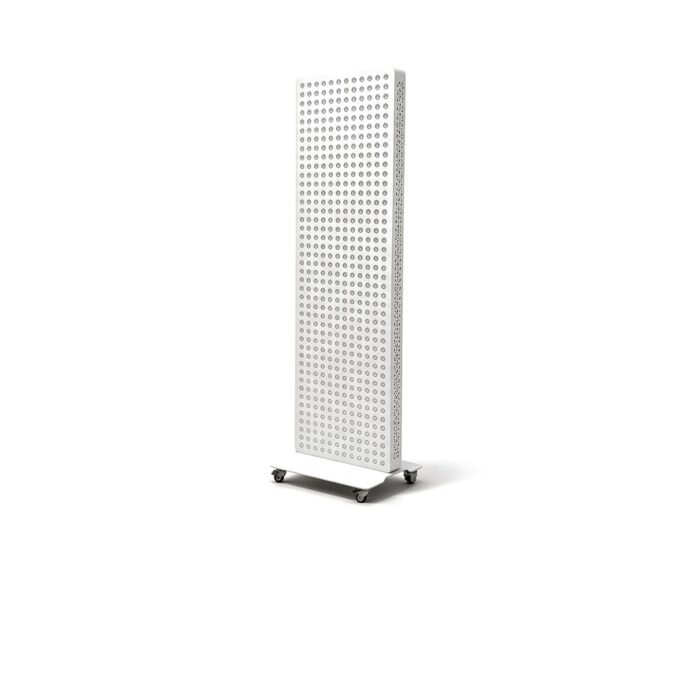 LightForge Tower in white - front three-quarter view on its stand - Cool Bionic LightForge
