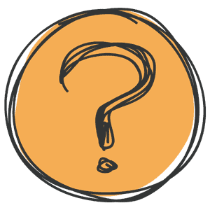 Corks and Kegs Festival logo with orange background and black question mark.