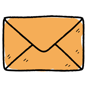 Envelope icon representing communication at Corks and Kegs Festival.