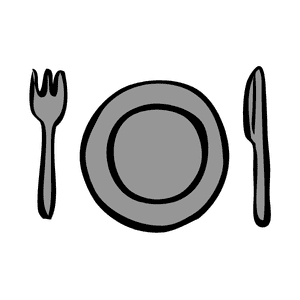 Elegant dining setup with fork, plate, and knife at Corks and Kegs Festival.