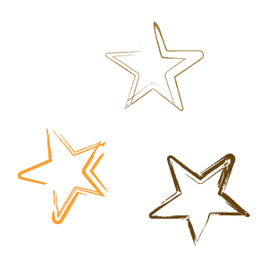 Decorative star-shaped ornaments for Corks and Kegs Festival event.