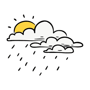 Clouds with the sun peeking through at Corks and Kegs Festival.