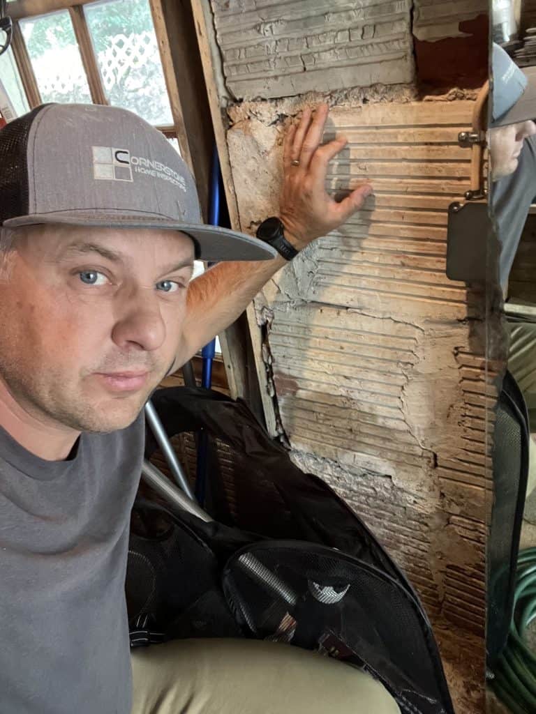 Interior wall and moisture assessment during a Cornerstone home inspection in the Wiregrass region