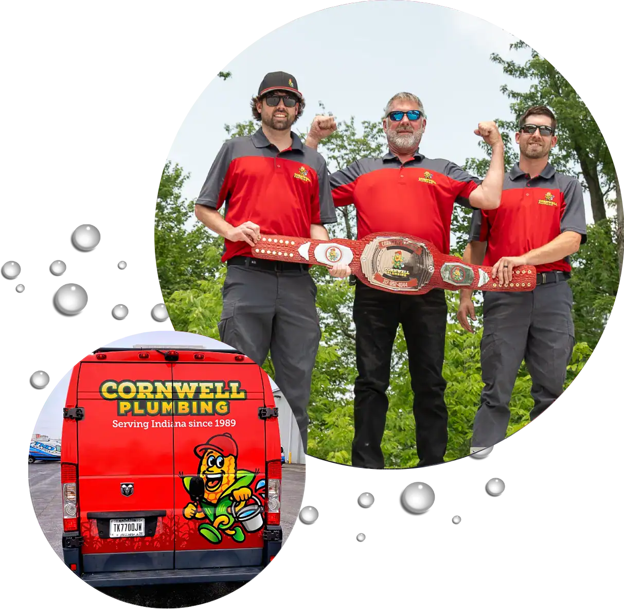 Reliable plumbing professionals from Cornwell Plumbing showcasing team strength and dedication to customer service.