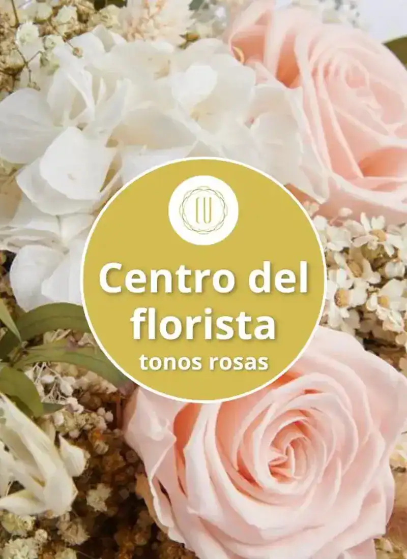 Centro del florista tonos rosas