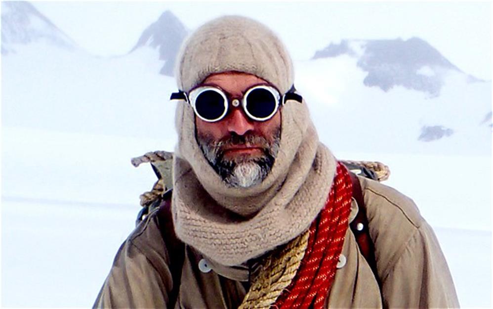 Tim Jarvis in polar expedition gear with goggles