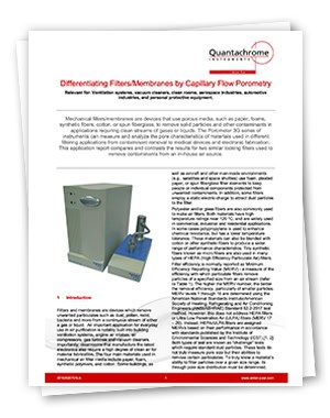 Differentiating Filters / Membranes by Capillary Flow Porometry
