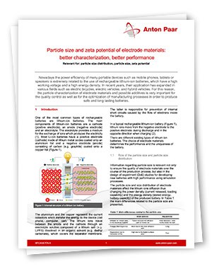 Particle Size and Zeta Potential of Electrode Materials: Better Characterization, Better Performance