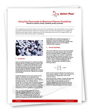 Using Gas Pycnometry to Determine Polymer Crystallinity