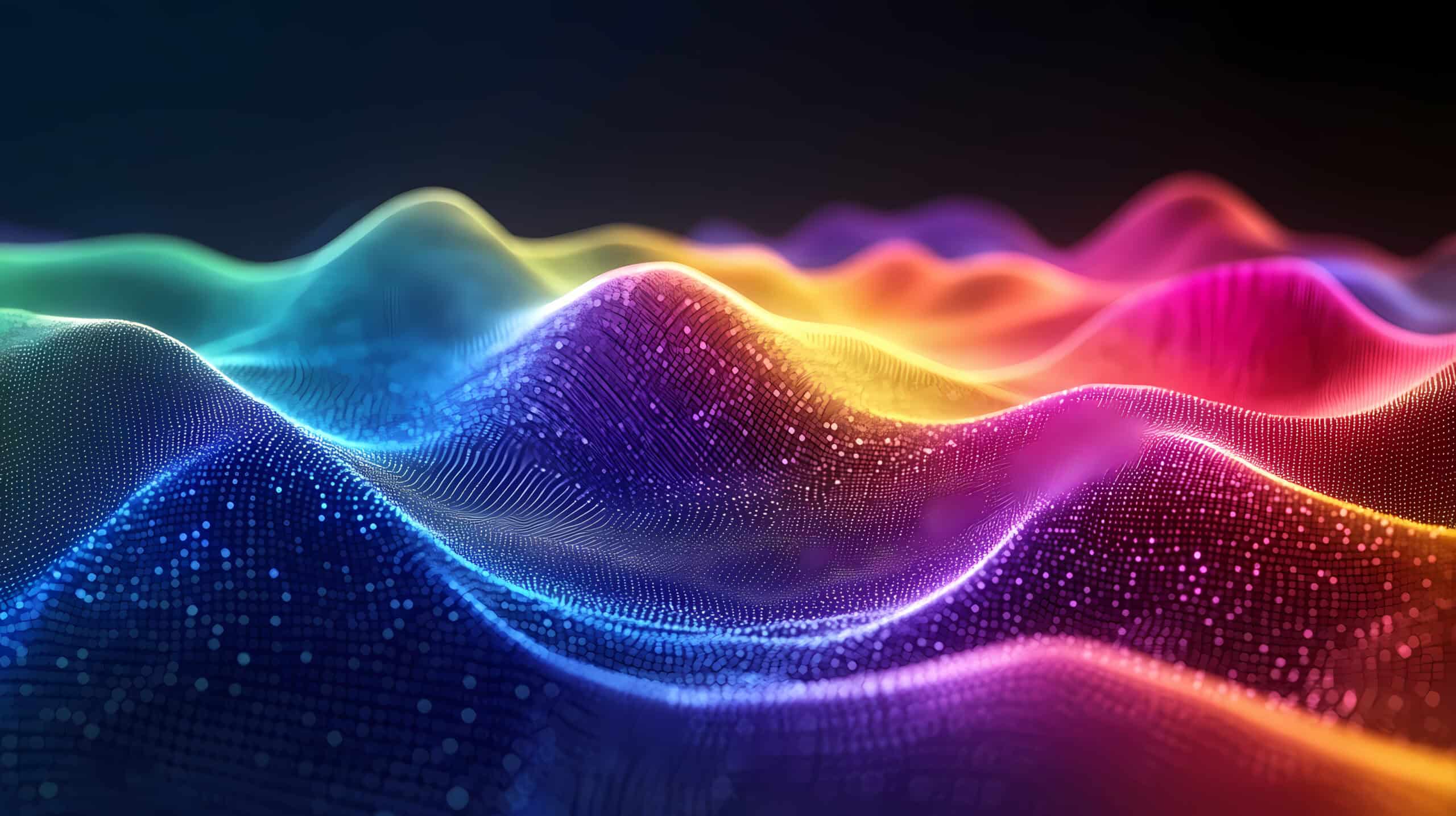 Abstract colorful gradient wave 3d rendering, chromatic dispersion and thin film spectral effect. Chromatic. Illustration