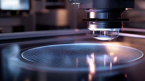 Optical analysis – scientists in laboratory using microscopes and spectroscopic instruments to measure optical properties and characterize material samples