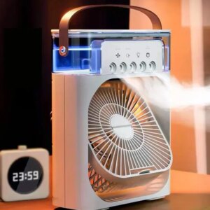 Portable 3-in-1 Multifunctional Humidification Fan with 7-Color Lights