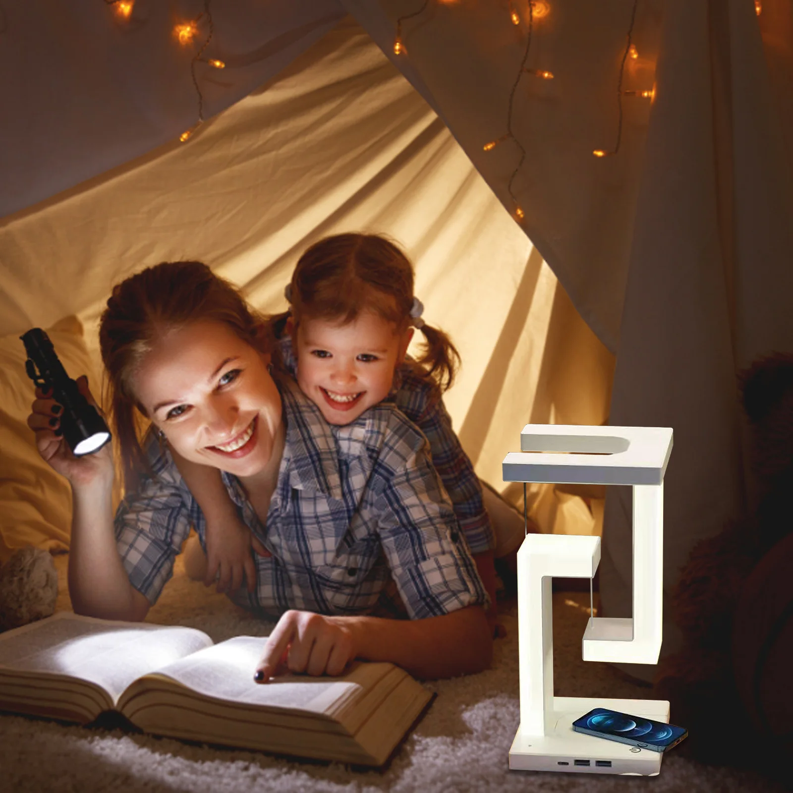 Anti-Gravity LED Night Light with Wireless Charger Sc7854b3f64284fa2a3e85bfb421436d8C