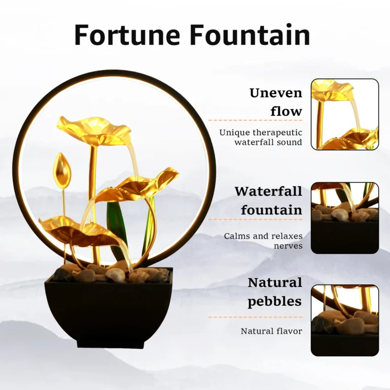 Relaxing USB-Powered Tabletop Water Fountain with Natural photo review