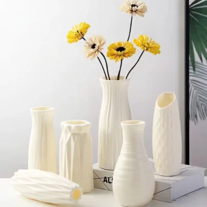 Contemporary Nordic Plastic Vase for Fresh Flowers & Home