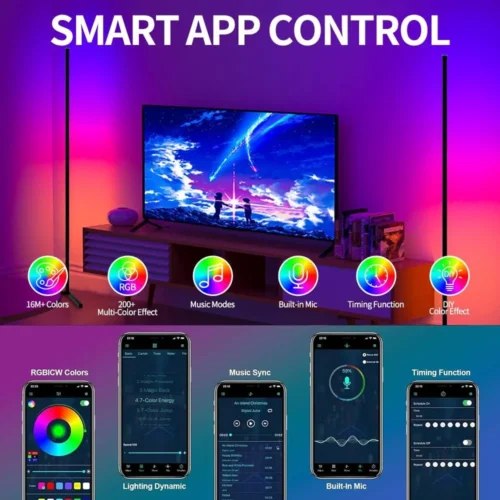 Smart Corner Floor Lamp with APP Control and 16 Million Color photo review