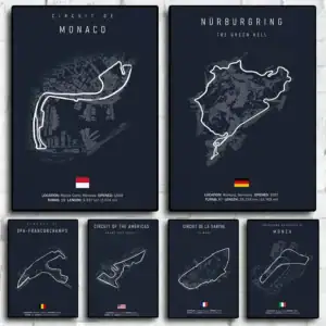 F1 Imola Monaco Track Canvas Wall Art for Home Decor