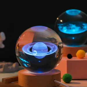 Glowing Planetary Galaxy Night Light - 3D Crystal Lamp