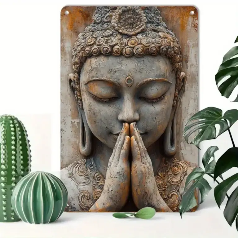 Exquisite Golden Leaf Buddha Aluminum Wall Sign photo review