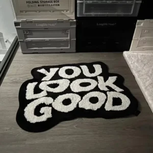 Stylish Anti-Slip Tufted Floor Mat with Inspiring Letter
