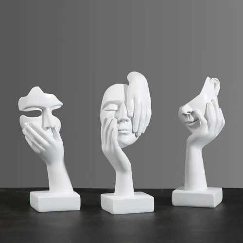 European Abstract Resin Mask Figurines for Home Decor photo review