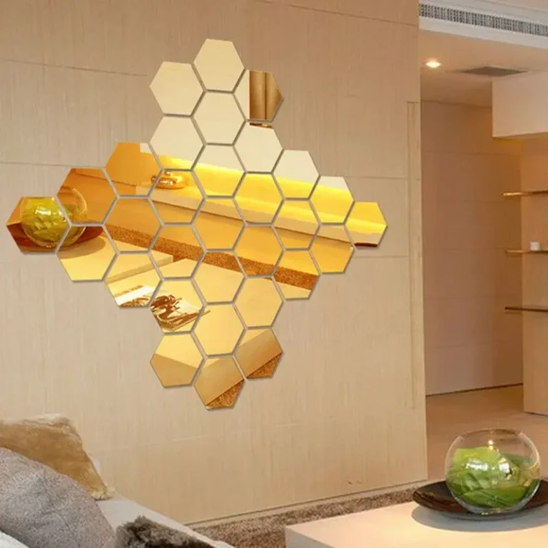 Hexagon Acrylic Wall Mirror Stickers in 4 Colors photo review