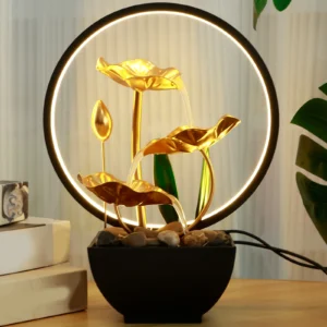 Relaxing USB-Powered Tabletop Water Fountain with Natural