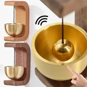 Magnetic Walnut Wood Doorbell with Wind Chimes