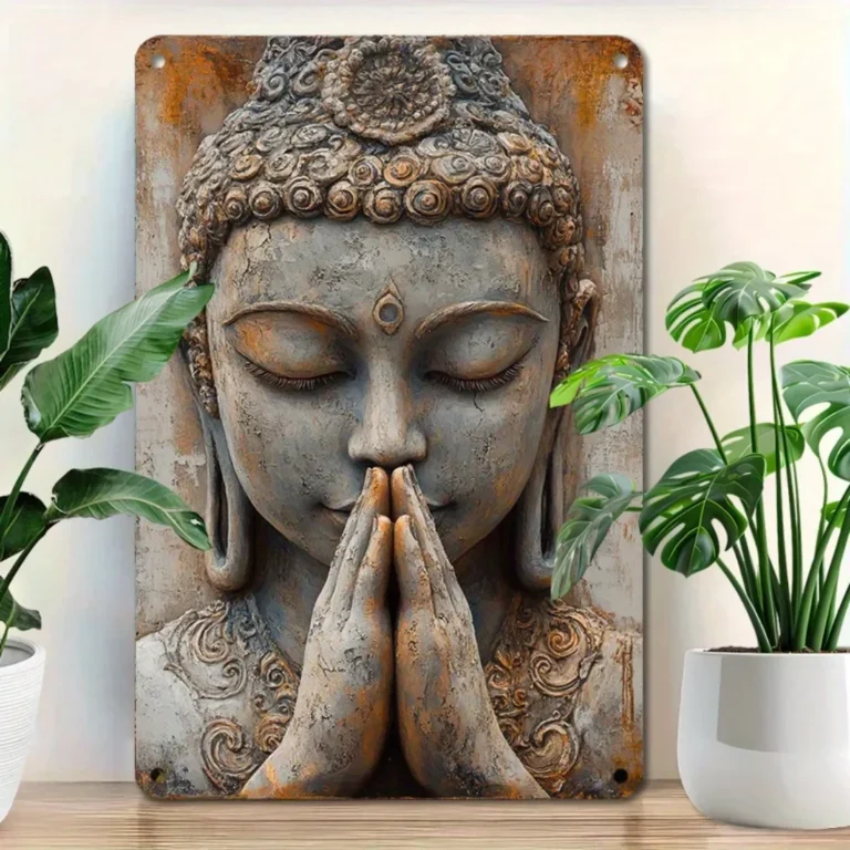 Exquisite Golden Leaf Buddha Aluminum Wall Sign photo review