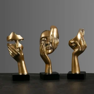 European Abstract Resin Mask Figurines for Home Decor