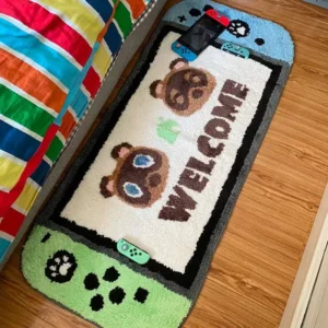 Cute Cartoon Imitation Cashmere Carpet and Bedside Blanket
