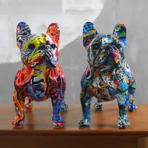 French Bulldog Resin Statue: Colorful, Standing, DIY