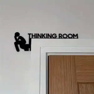 Stylish Metal Toilet Door Sign - Modern Wall Sculpture