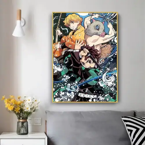 Demon Slayer Themed HD Canvas Wall Art for Home Decor photo review