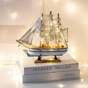 Exquisite Wooden Sailboat Model: Ideal for Home and Office