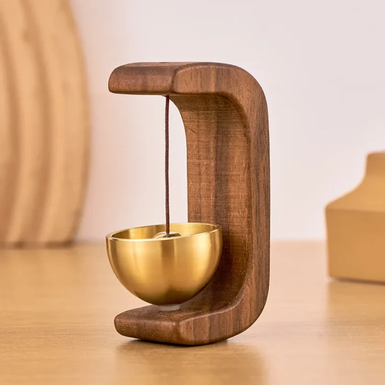 Magnetic Walnut Wood Doorbell with Wind Chimes photo review