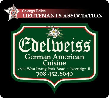 Chicago Police Lieutenants Association logo with Edelweiss German American Cuisine.