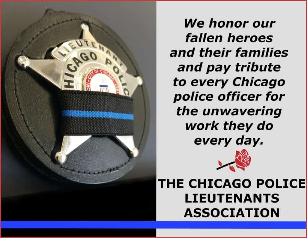 Chicago Police Lieutenants badge honoring fallen officers and their families.