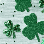 St. Patrick's Day decorations with shamrocks and green accents.