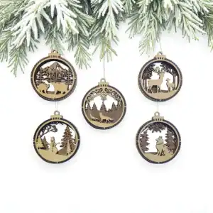 3D wooden Christmas tree ornaments