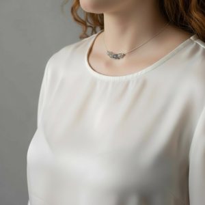 4 Piece Dainty Grey Onyx Layering Collar Necklace in Sterling Silver with FREE Attachable Extender Chain