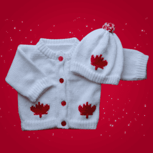 Canada Baby Sweater, Personalized Knitted Infant Cardigan, Custom Shower Gift