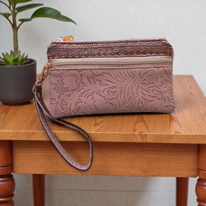Triple Zipper Wristlet Bag