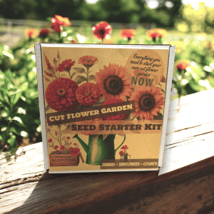 Cut Flower Garden Kit w/ Zinnia, Cosmo, and Sunflower seeds