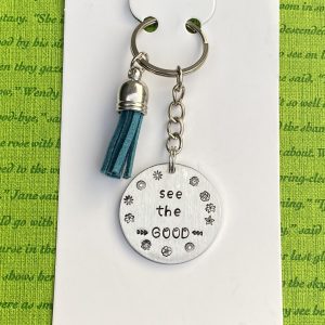 ‘see the good’ hand stamped keychain