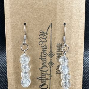 Shattered Marble Earrings - White