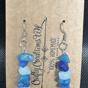 Beaded Earrings - Blue Stone